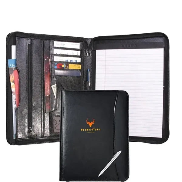 Zippered Leather Portfolio Set