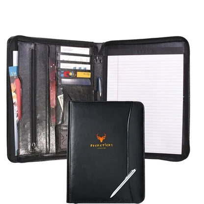 Zippered Leather Portfolio Set