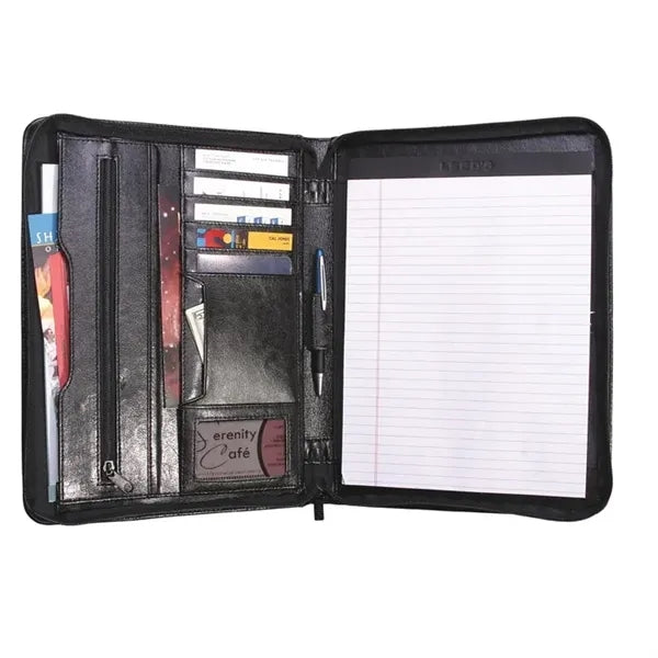 Zippered Leather Portfolio Set