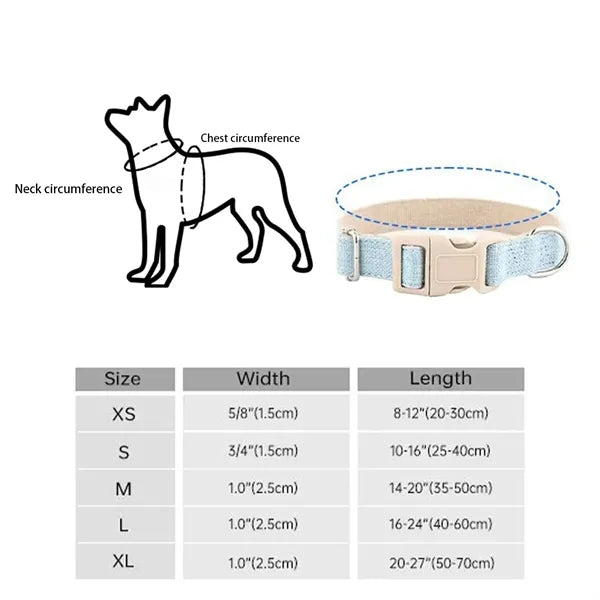 Eco-Friendly Linen and Cotton Dog Collar