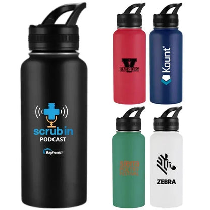 32oz Stainless Steel Vacuum Thermos Bottle Handle Lid