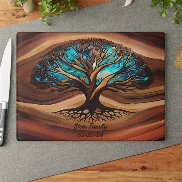 Personalized Charcuterie Board, Tree of Life Glass
