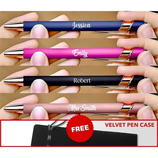 Velour Gold Accents Velvet Stylus Pen W/Pouch