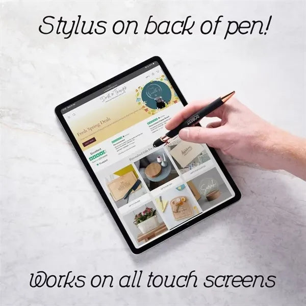 Velour Gold Accents Velvet Stylus Pen W/Pouch