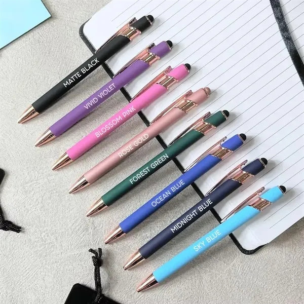 Velour Gold Accents Velvet Stylus Pen W/Pouch