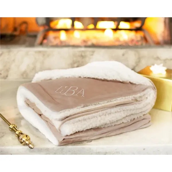 60" X 50" Personalized Sherpa Fleece Blanket Present
