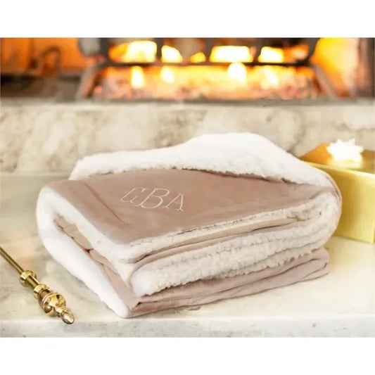 60" X 50" Personalized Sherpa Fleece Blanket Present