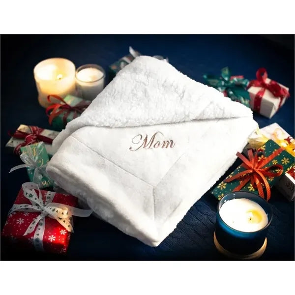 60" X 50" Personalized Sherpa Fleece Blanket Present