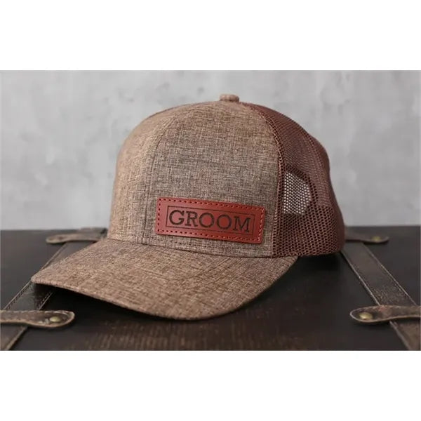 Custom Leather Patch Hat-Golf, Gift for Father's Day,Trucker