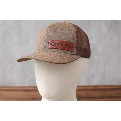 Custom Leather Patch Hat-Golf, Gift for Father's Day,Trucker