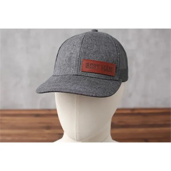 Custom Leather Patch Hat-Golf, Gift for Father's Day,Trucker