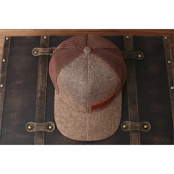 Custom Leather Patch Hat-Golf, Gift for Father's Day,Trucker