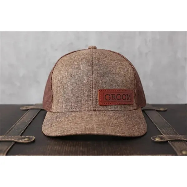Custom Leather Patch Hat-Golf, Gift for Father's Day,Trucker