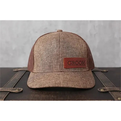 Custom Leather Patch Hat-Golf, Gift for Father's Day,Trucker