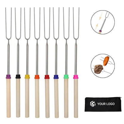 Multi-purpose Stainless Steel Retractable Roasting Sticks