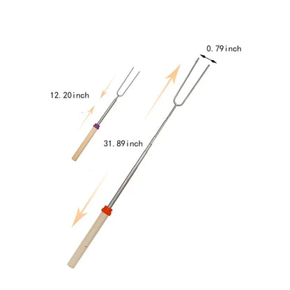 Multi-purpose Stainless Steel Retractable Roasting Sticks