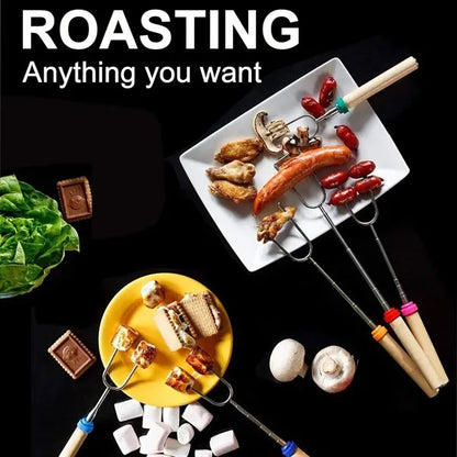 Multi-purpose Stainless Steel Retractable Roasting Sticks