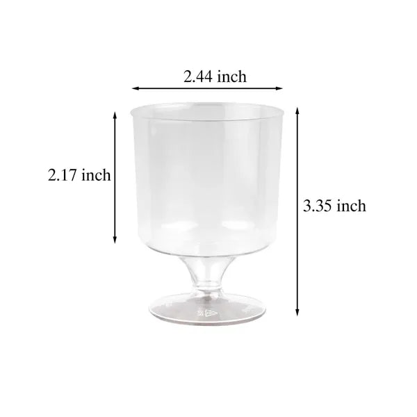 5oz Clear Disposable Plastic Dessert Cup Goblets for Party