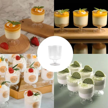 5oz Clear Disposable Plastic Dessert Cup Goblets for Party
