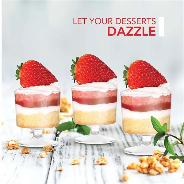 5oz Clear Disposable Plastic Dessert Cup Goblets for Party