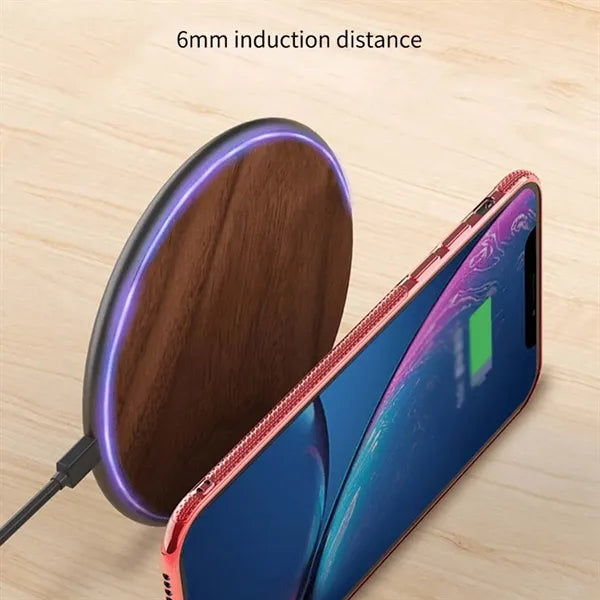 Universal Slim Wood Wireless Charger Pad for Home Office