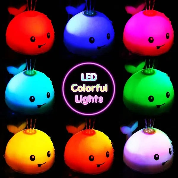 Whale sprinkler light up kids shower pool baby bath toys