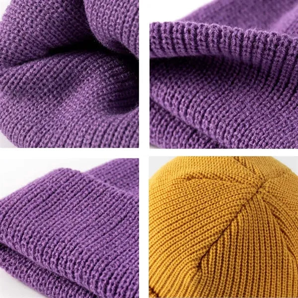 Unisex ski soft warm knit hat skull cap custom winter beanie