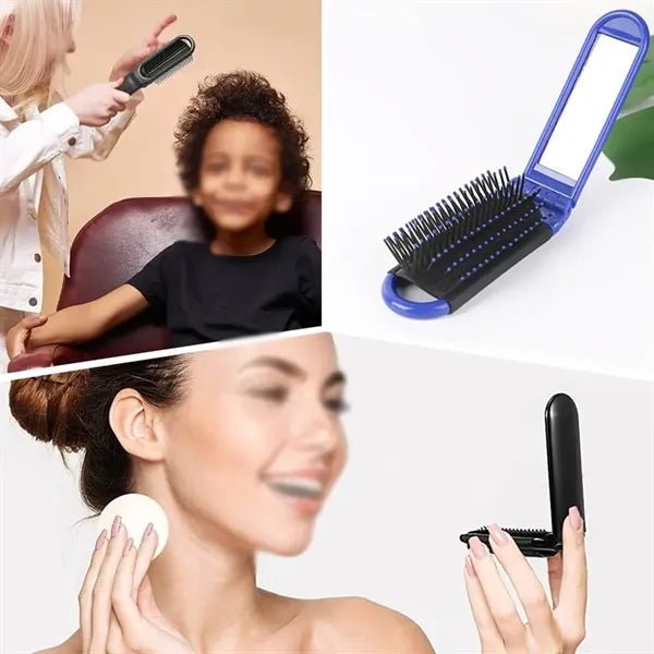 Multifunctional Portable Folding Massage Mirror Hair Comb