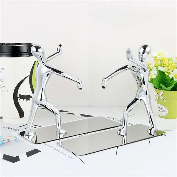 Bedroom office decor holders heavy duty metal man bookends