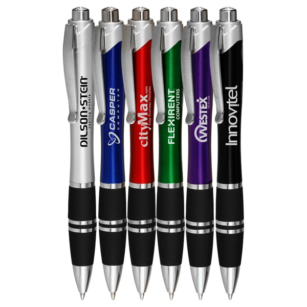Silver Accent Grip Plastic Pen