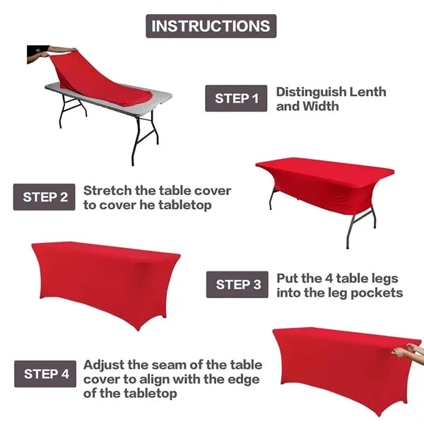 6FT Stretch Tablecloth for Rectangular Table