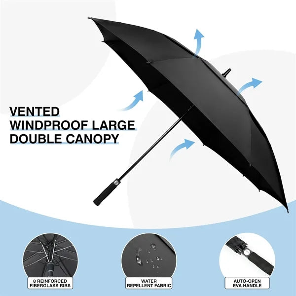 Wind Vented Automatic Golf Umbrella - 60'' Arc