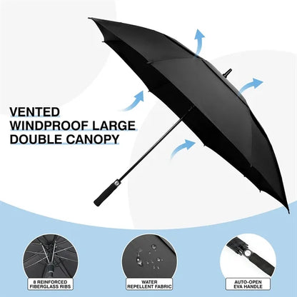 Wind Vented Automatic Golf Umbrella - 60'' Arc