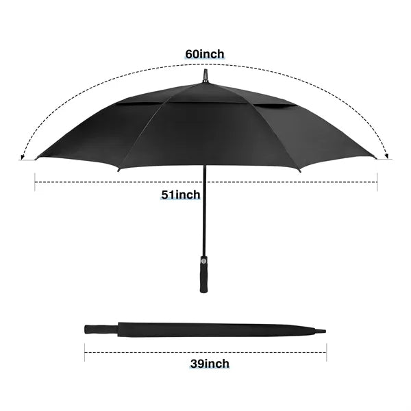 Wind Vented Automatic Golf Umbrella - 60'' Arc