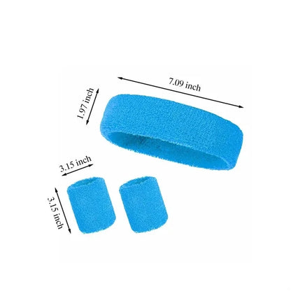 Moisture Wicking Sweat Absorbing Headband Wristband Set