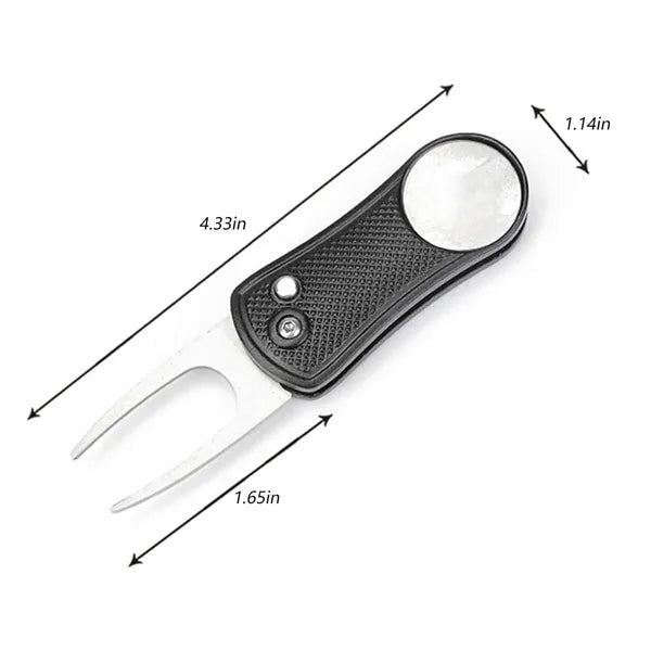 Portable Switchblade Foldable Metal Golf Divot Repair Tool