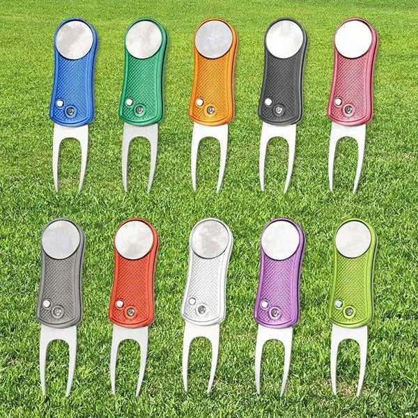 Portable Switchblade Foldable Metal Golf Divot Repair Tool