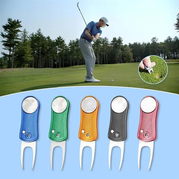 Portable Switchblade Foldable Metal Golf Divot Repair Tool