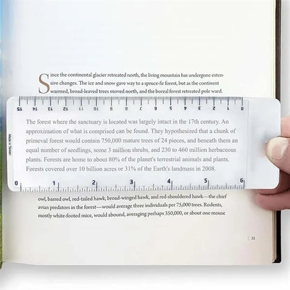 Slim Clear Portable 3x Reading Magnifier with 6-Inch Ruler