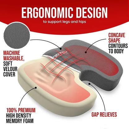 Seat Cushion & Lumbar Support Set for Office Chair, Car