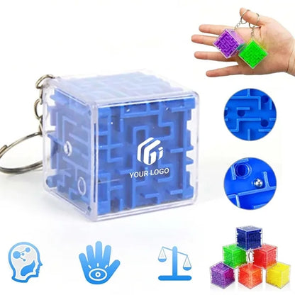 3D Educational Portable Mini Maze Puzzle Cubes Toy Keychain
