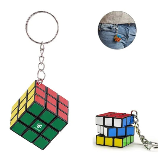 3 x 3 mini puzzle cube keychain colourful education game