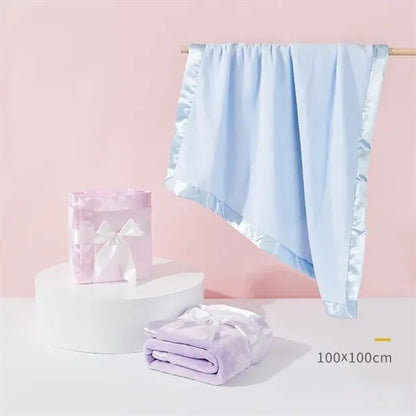 Personalized Baby Blanket Newborn Satin Quilt
