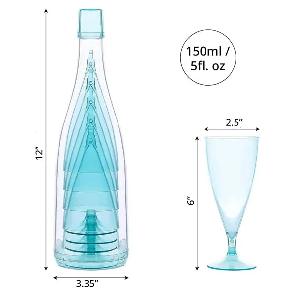 Clear Plastic Shatterproof Party Champagne Wine Goblet Set