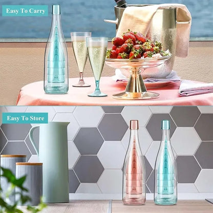Clear Plastic Shatterproof Party Champagne Wine Goblet Set