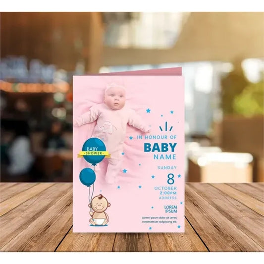 Folded Birth Announcement Cards(8.5" x 5.5")
