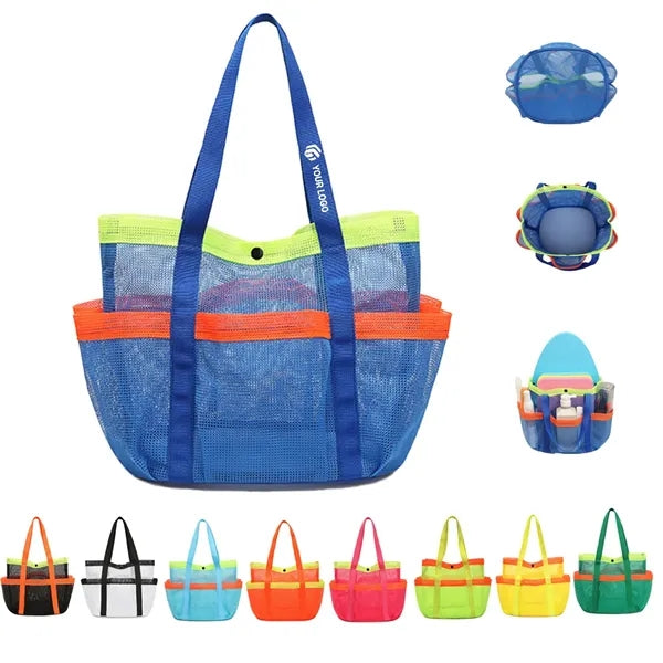 Large capacity waterproof outdoor beach tote mesh bag