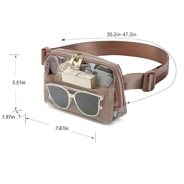 Clear Waterproof Travel Running Makeup Storage Waist Bag