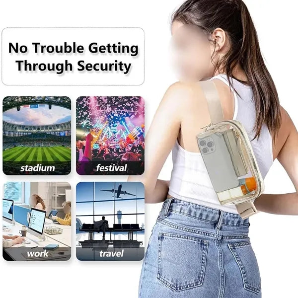 Clear Waterproof Travel Running Makeup Storage Waist Bag