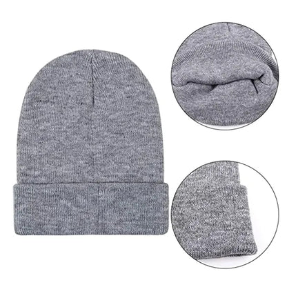 Warm Cozy Embroidery Knitted Cuffed Beanie